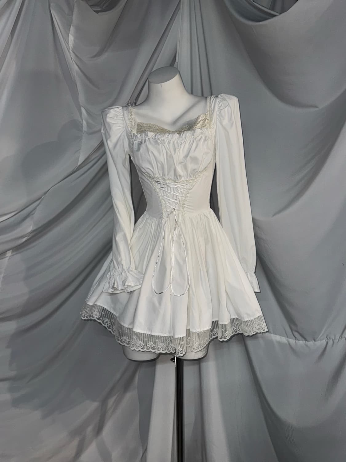 캐캐체 화이트세라깔 레이스 코르셋 화이트 페어리 코디세트 상품이미지3