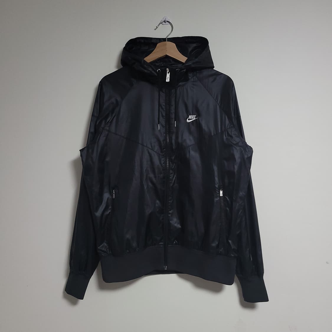 (L) NIKE 나이키 윈드러너 후드 바람막이 블랙 후드집업 상품이미지1