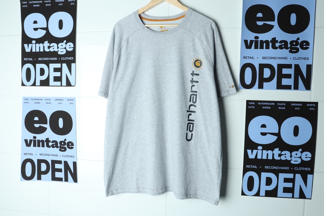 (XL-3XL) 칼하트 반팔 티셔츠 USA 그레이 빅로고-H33334 상품이미지2