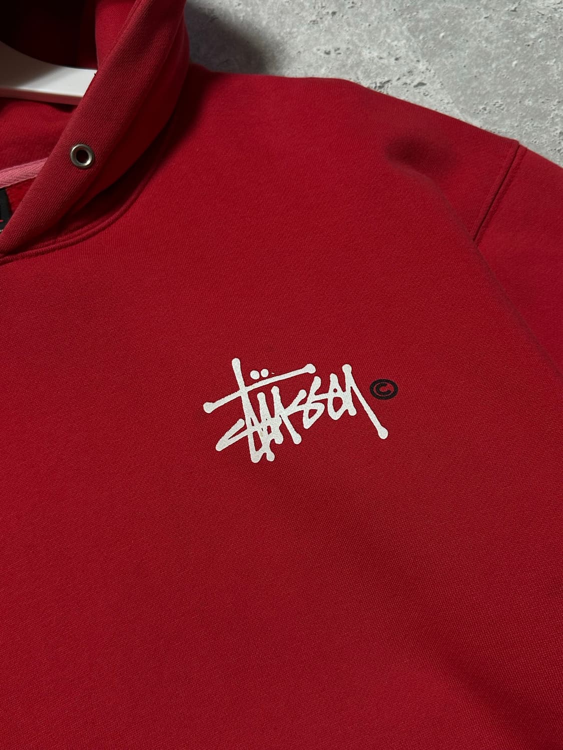 스투시 스탁 빅로고 레드 후드티 상품이미지5