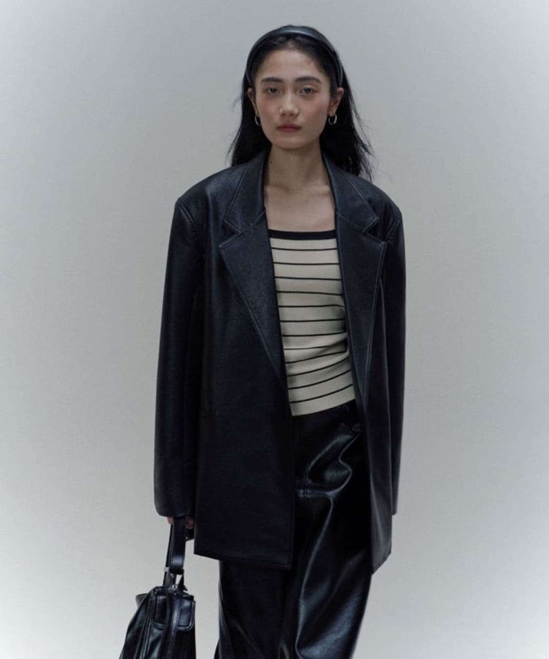 라퍼지포우먼 버핑레더 오버 블레이져 자켓 상품이미지1