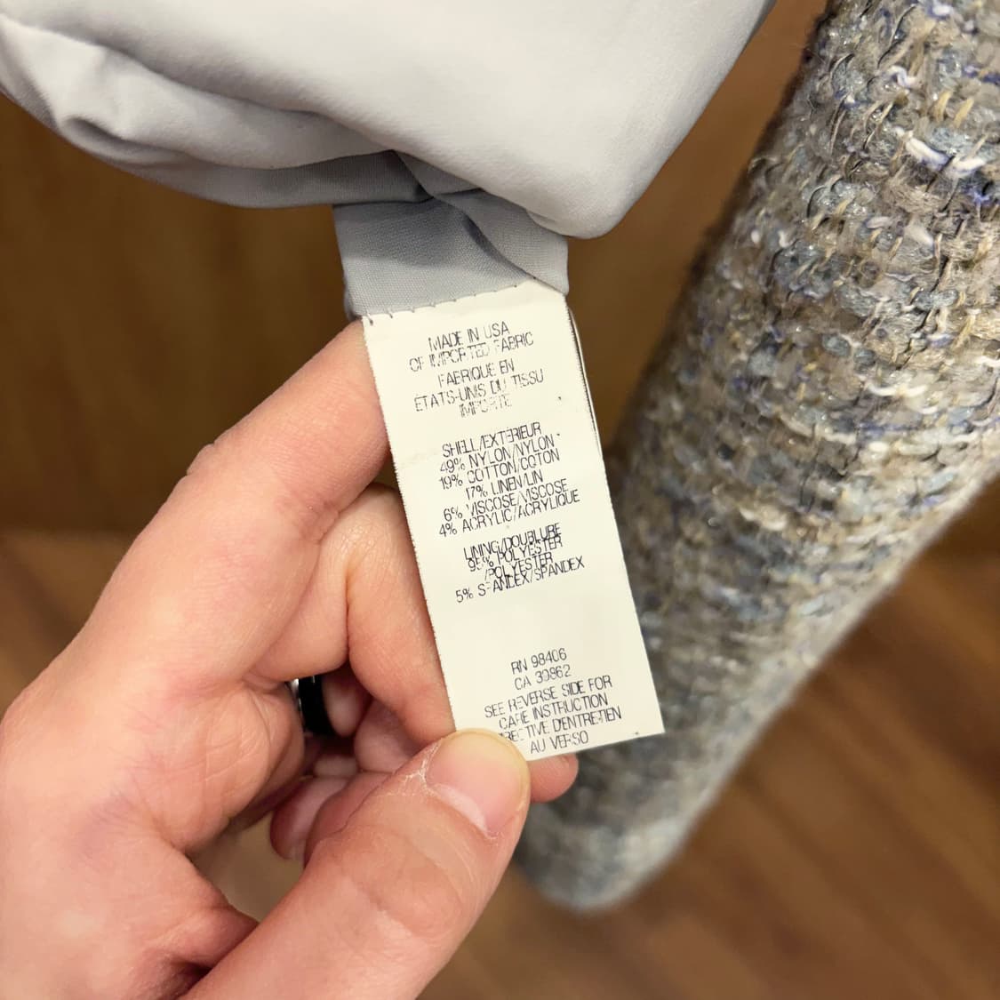 띠어리 긴팔 트위드 집업 메탈 포켓 지퍼 사이드 포켓 디테일 그레이 상품이미지8