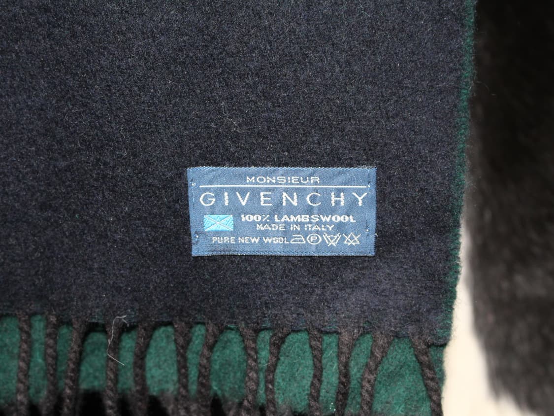 지방시 그린네이비 램스울100% 머플러 상품이미지5