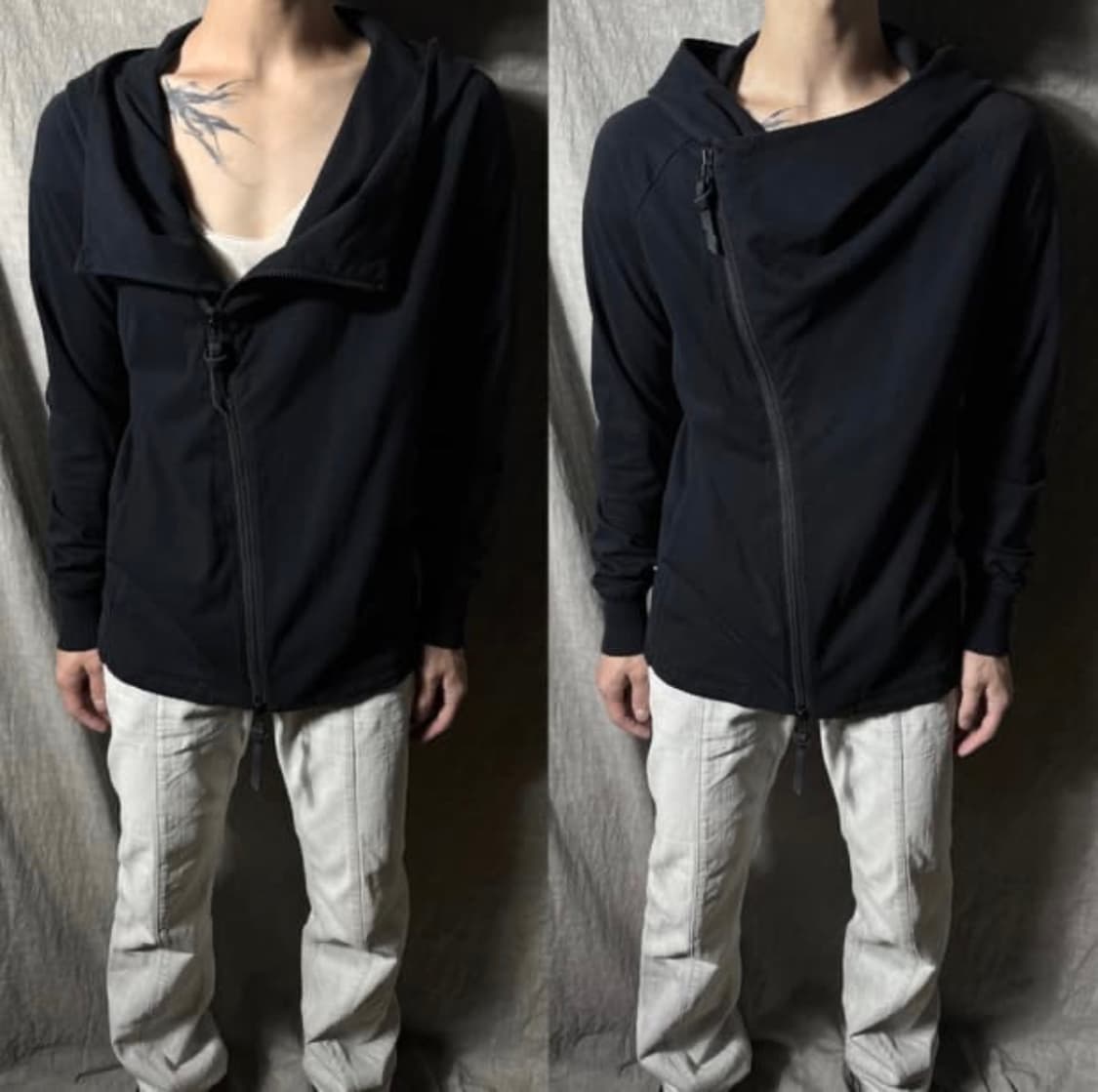 The Viridi-anne Asymmetic Zip Hoodie 상품이미지1