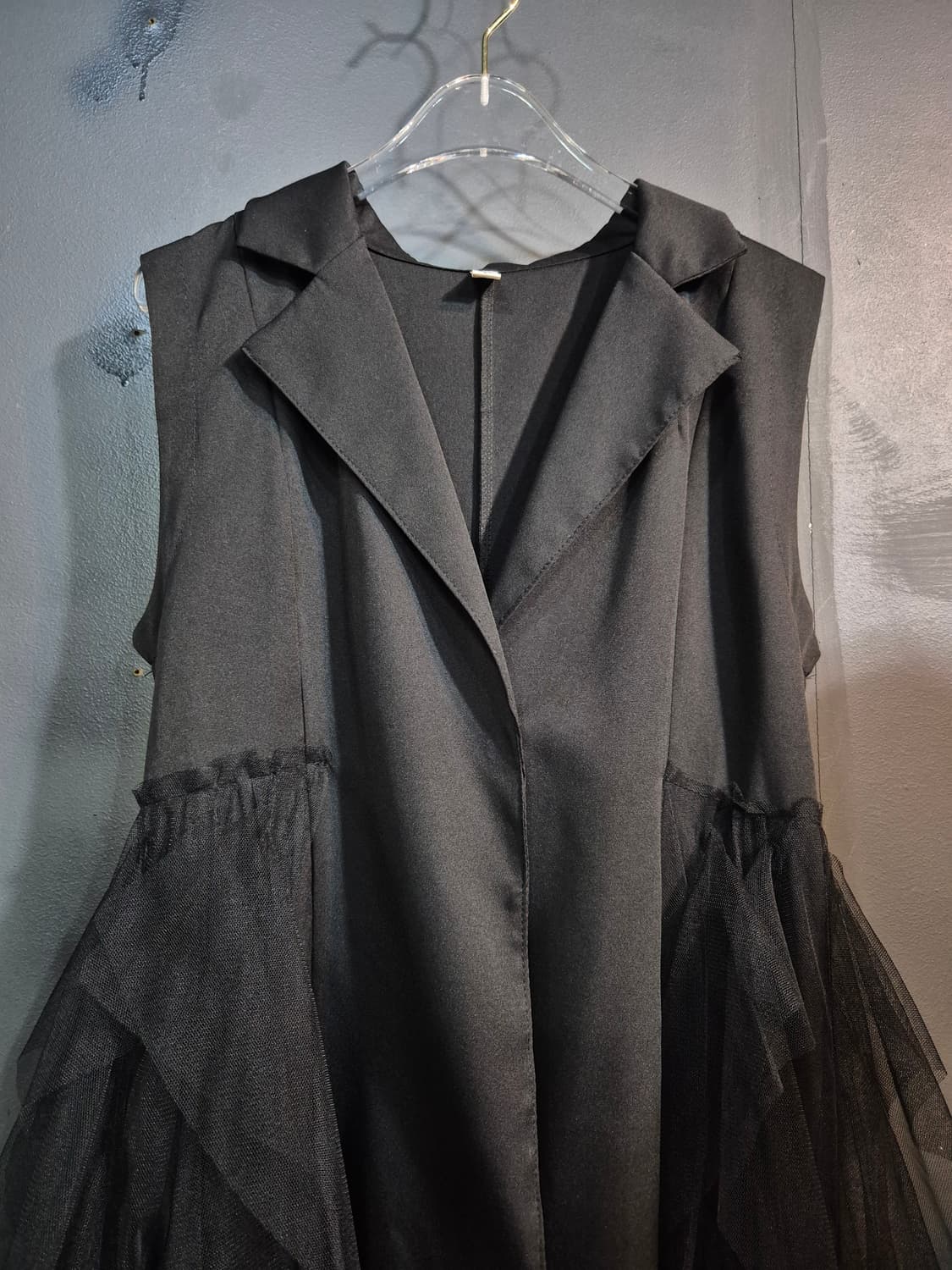 블랙 레이어드 망사  조끼원피스 55 66 상품이미지3