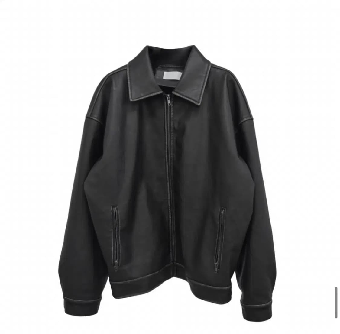 애옹쓰 블랙 레더 블루종 자켓 (안감누빔) 상품이미지2
