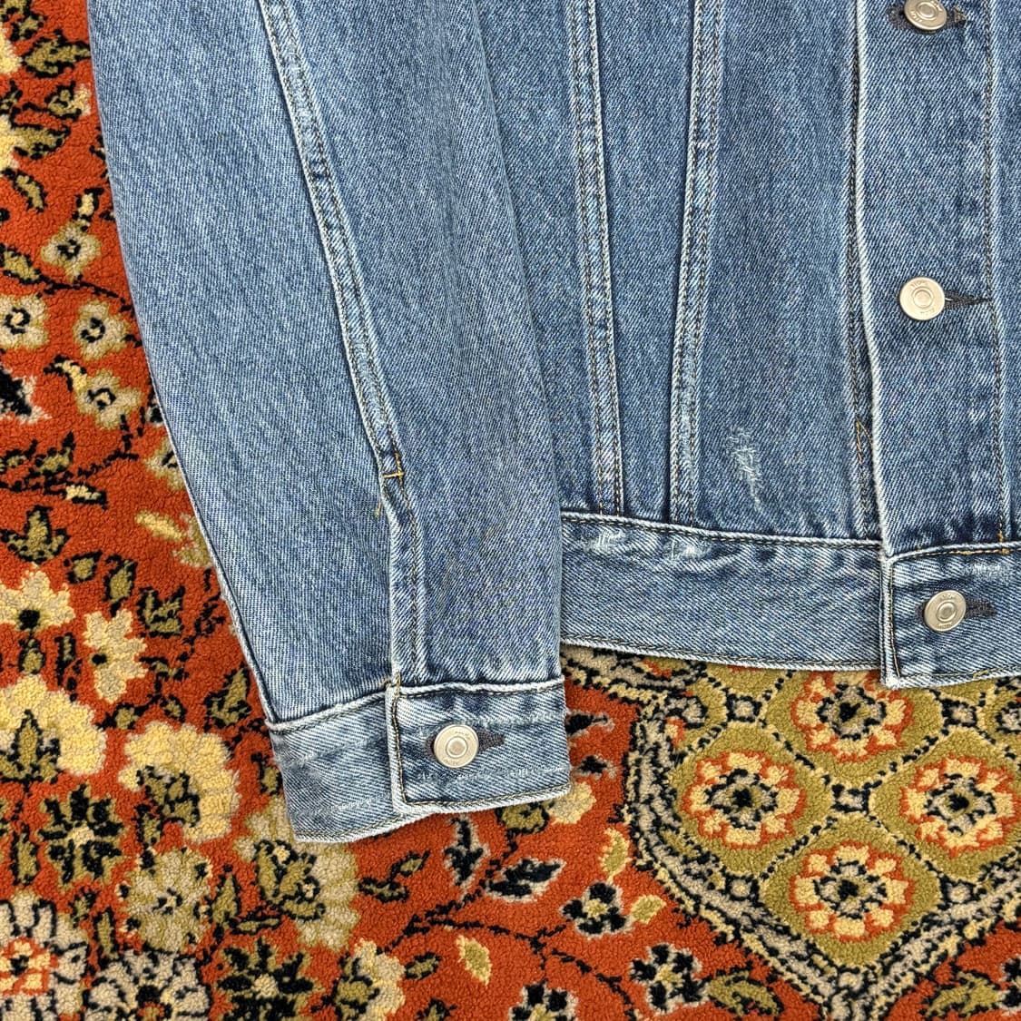 [L] ALOM 카라리스 중청 차이나 데님 자켓 상품이미지3