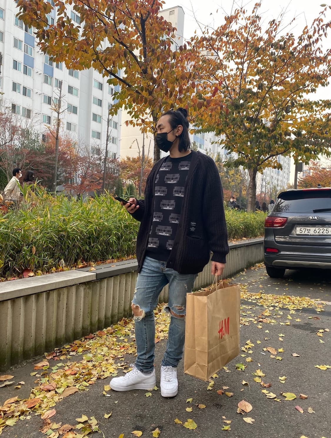 [31-32] La Maison Zamble 데미지 데님 연청 스키니진 상품이미지1