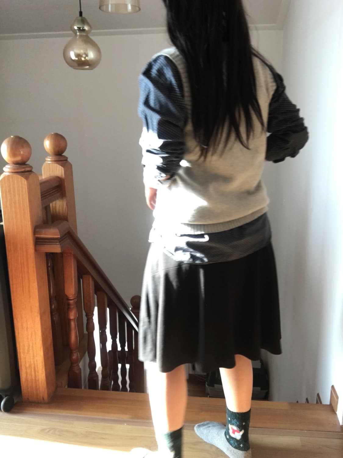 라인 미디 스커트 상품이미지4