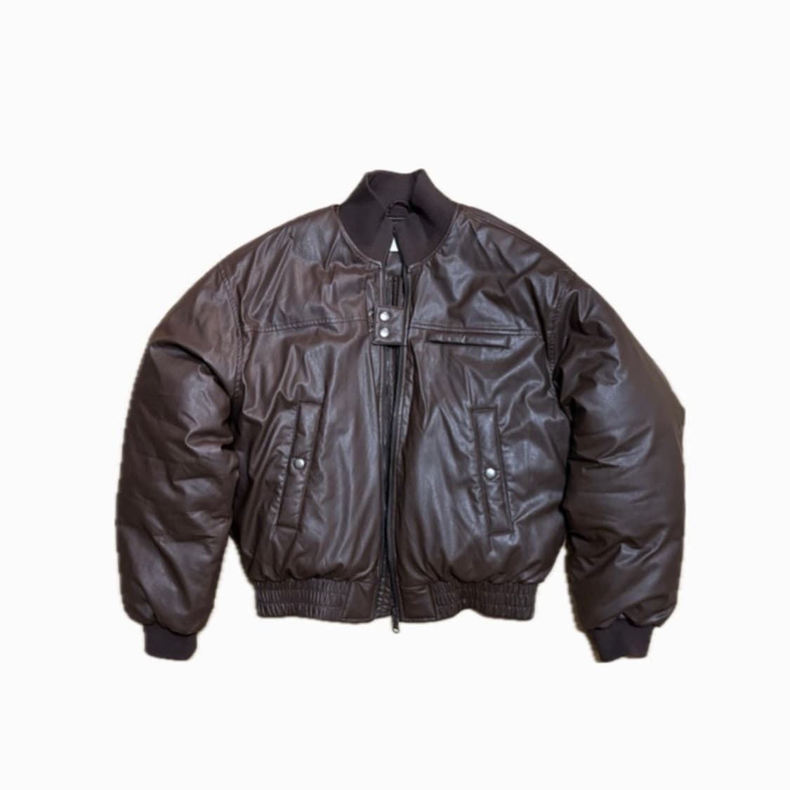 SECONDMONO 레더 봄버 푸퍼 패딩 상품이미지1