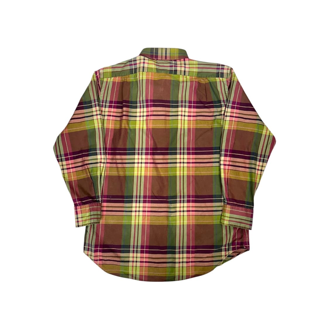 90s 폴로 올리브 그린 체크 클래식핏 셔츠 L 상품이미지5