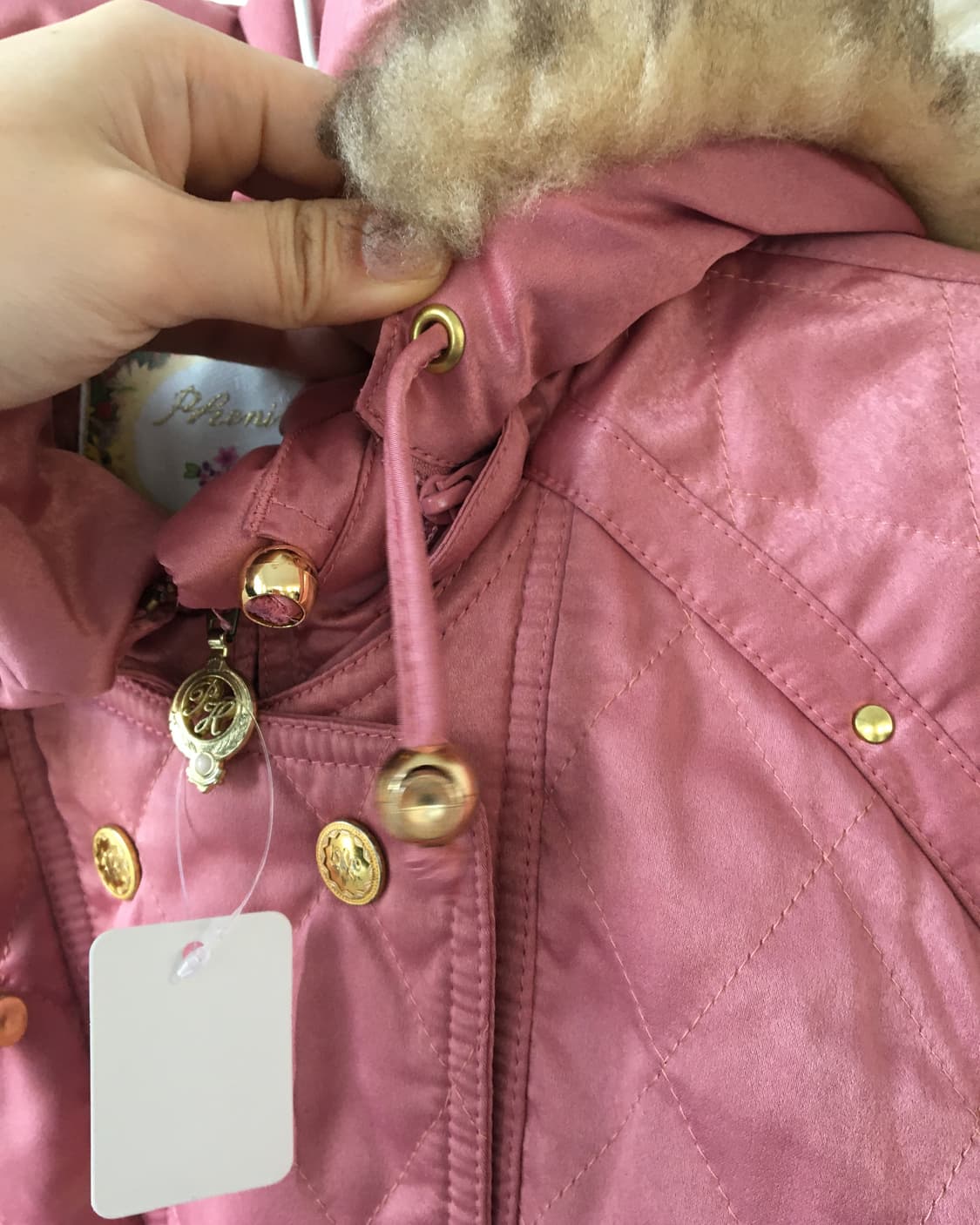 Fake fur hood high neck jacket 상품이미지3