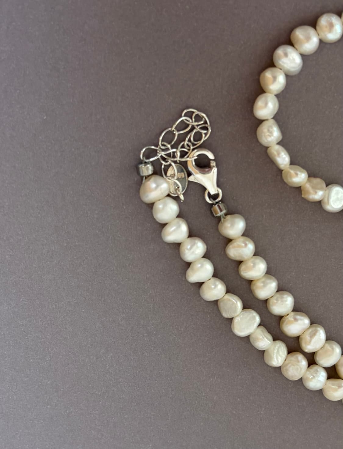 내추럴 펄 네크리스 진주 목걸이 925실버 상품이미지2