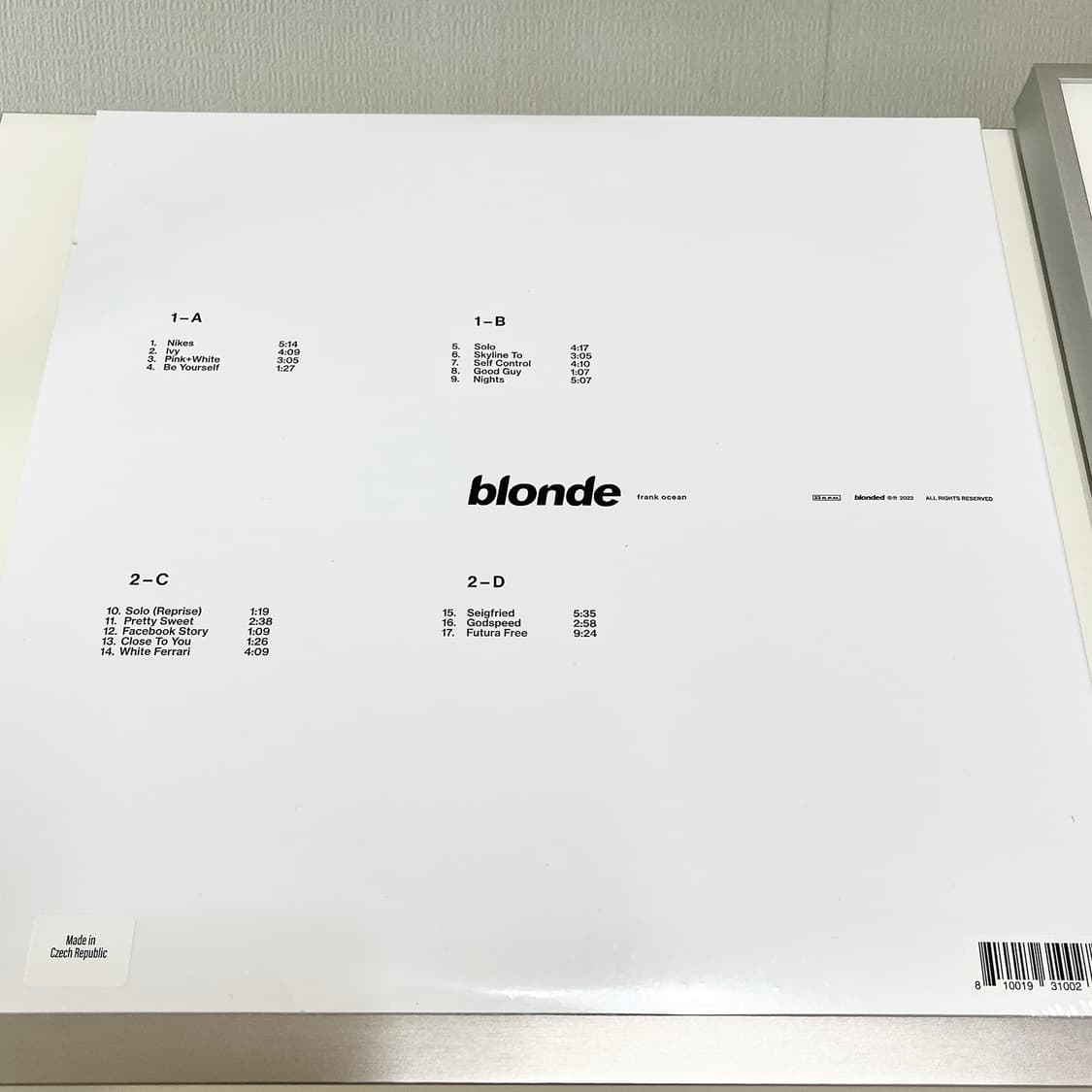 프랭크 오션(Frank Ocean) Blonde 2LP 상품이미지4