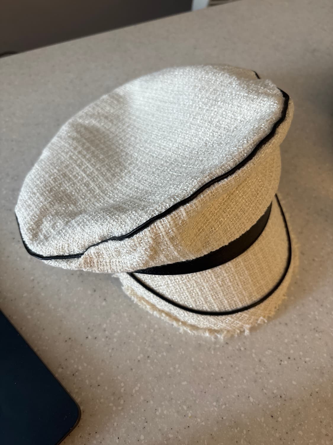 트위드 검흰 마도로스캡 상품이미지2