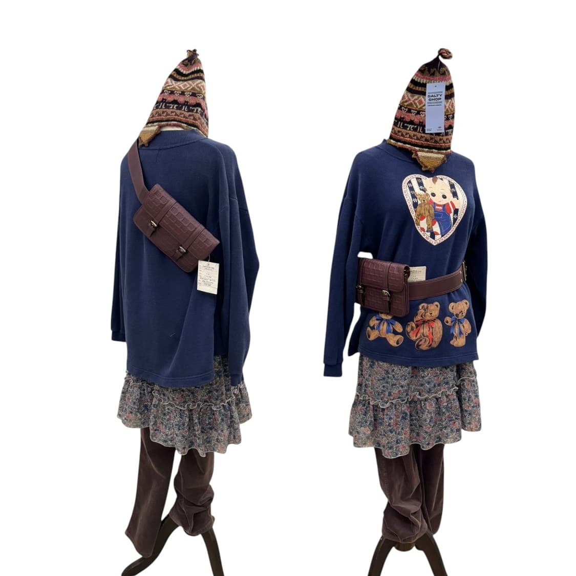 히스테릭글래머 레더 HG 모노그램 웨이스트백 보르도 상품이미지9