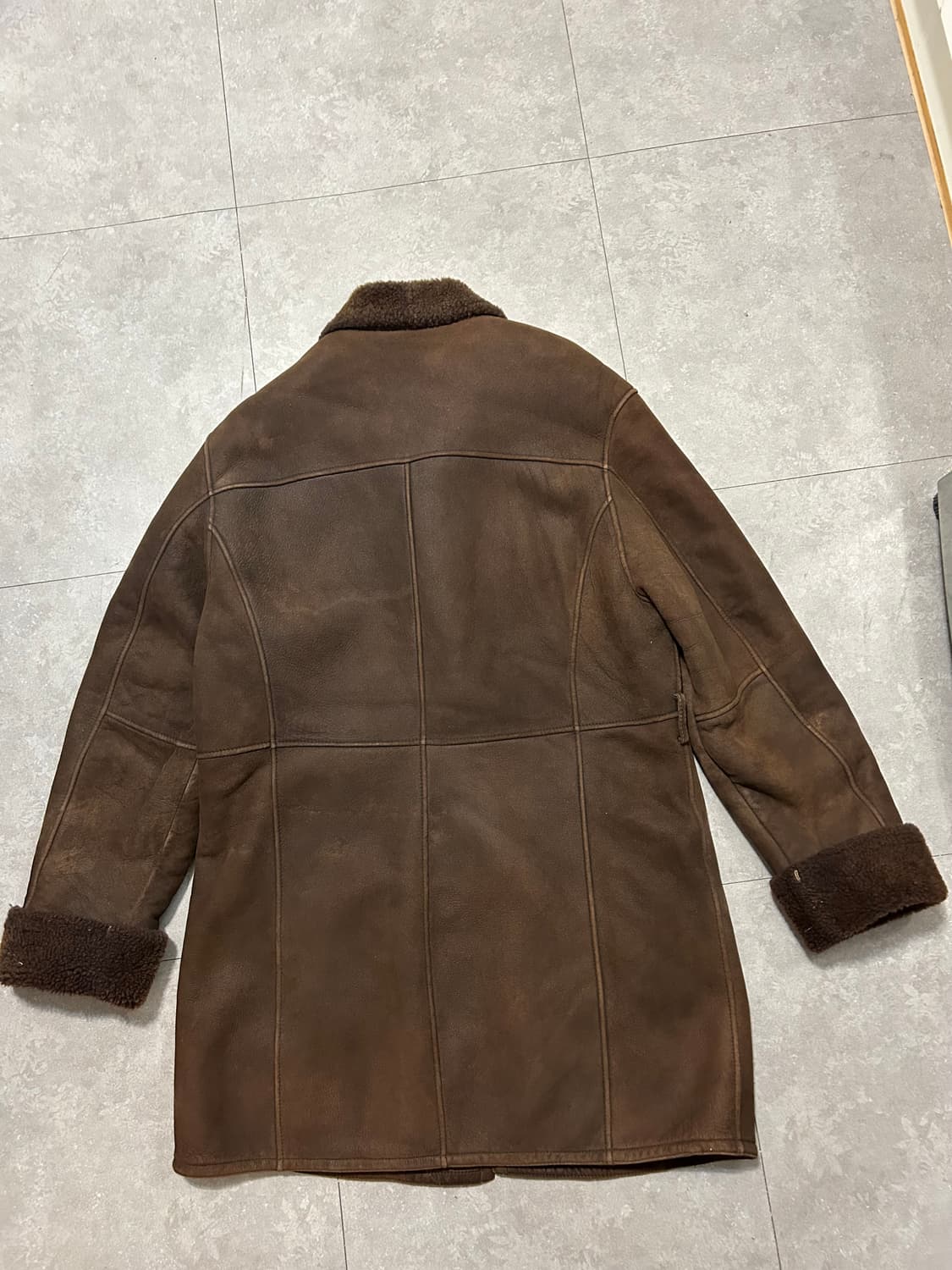 짐멜 브라운컬러 빈티지 양가죽 무스탕 코트 105size   상품이미지4