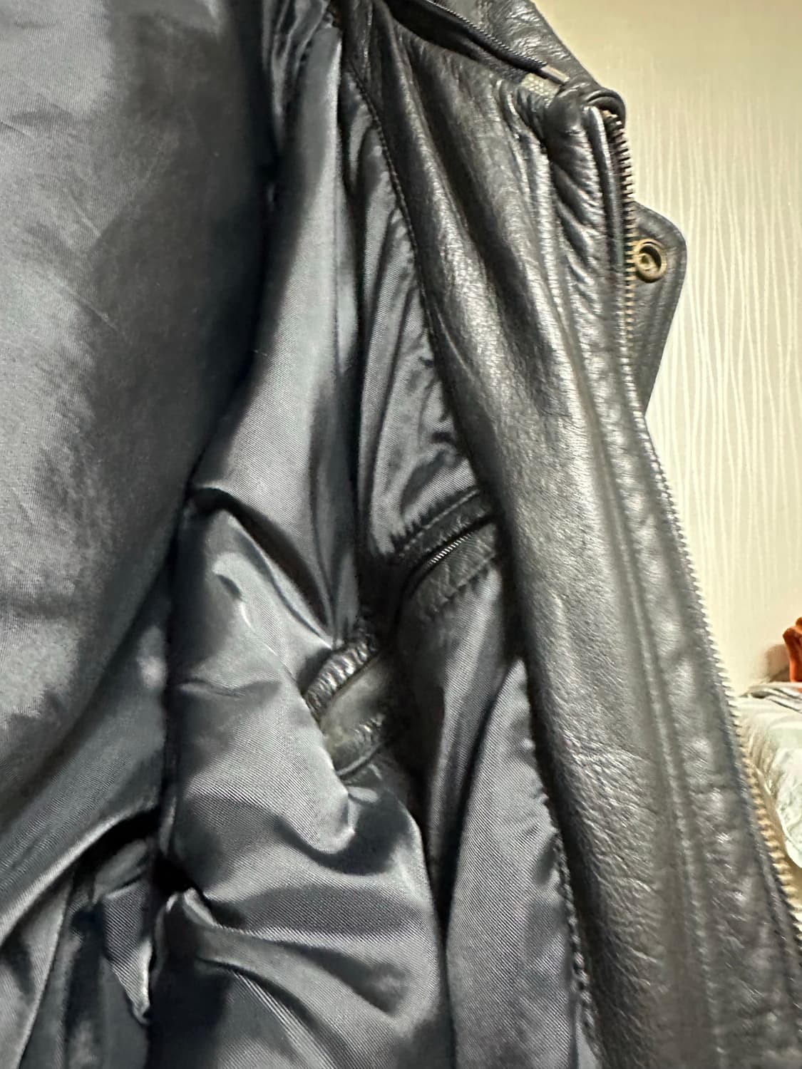 빈티지 양가죽 블루종 블랙 XL 사이즈 상품이미지7