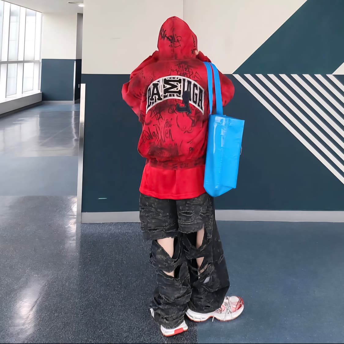 발렌시아가 슈퍼 하드 디스트로이드 데님 팬츠 청 바지 진 라지 배기 블랙 상품이미지4