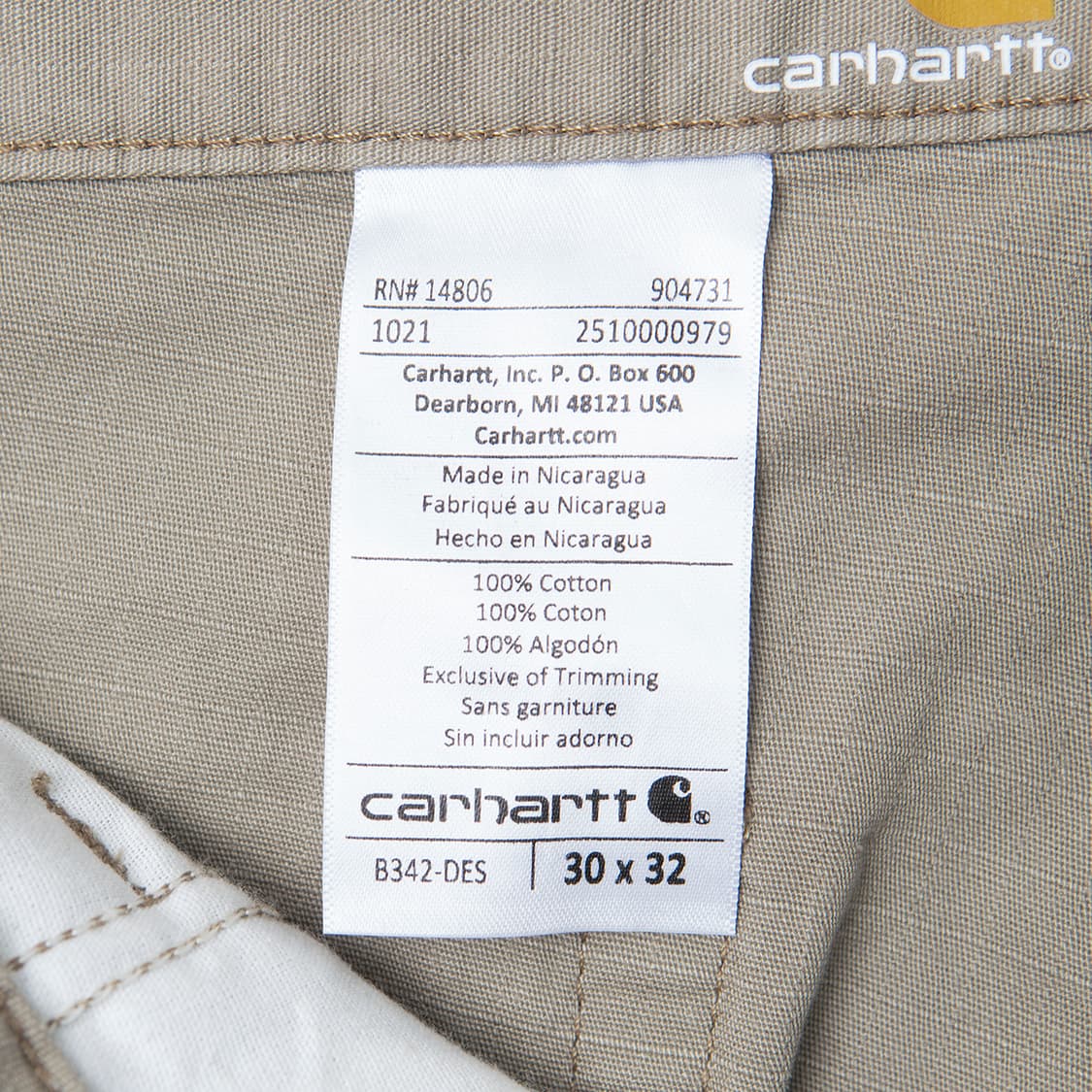 [30] 칼하트 B342 립스탑 더블프론트 카고 워크팬츠  상품이미지10