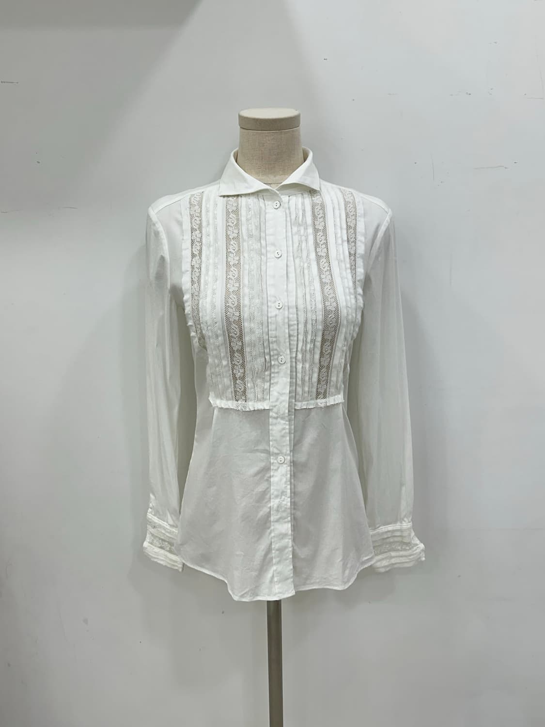 에르만노 설비노 레이스 화이트 남방 상품이미지1