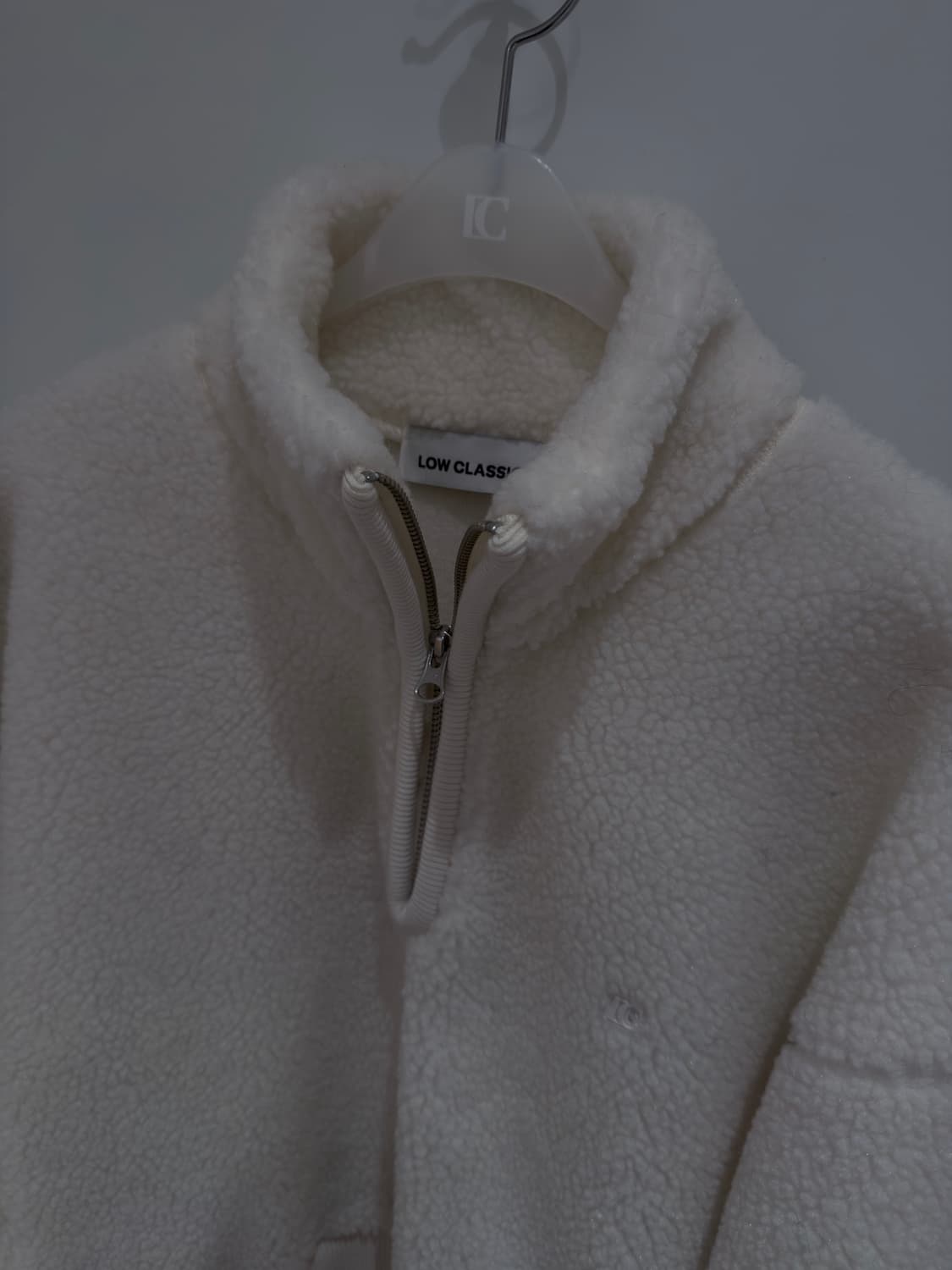 로우클래식 양털 테리 집업 아이보리 탑 상품이미지10