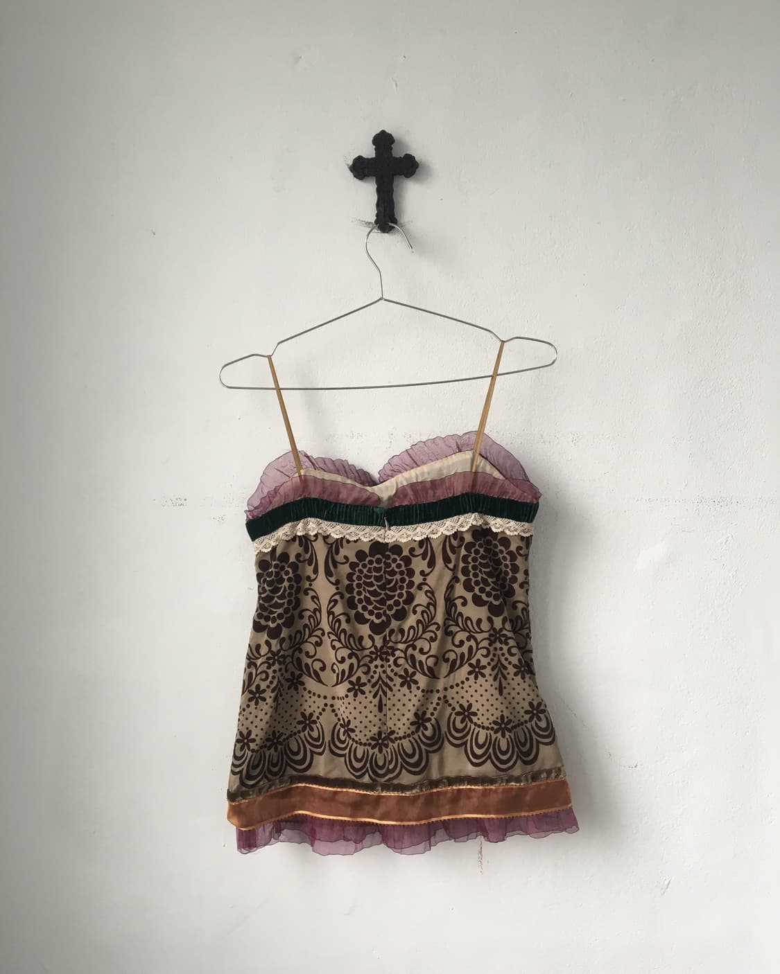 Lace trimming ornament pattern sleeveles 상품이미지3