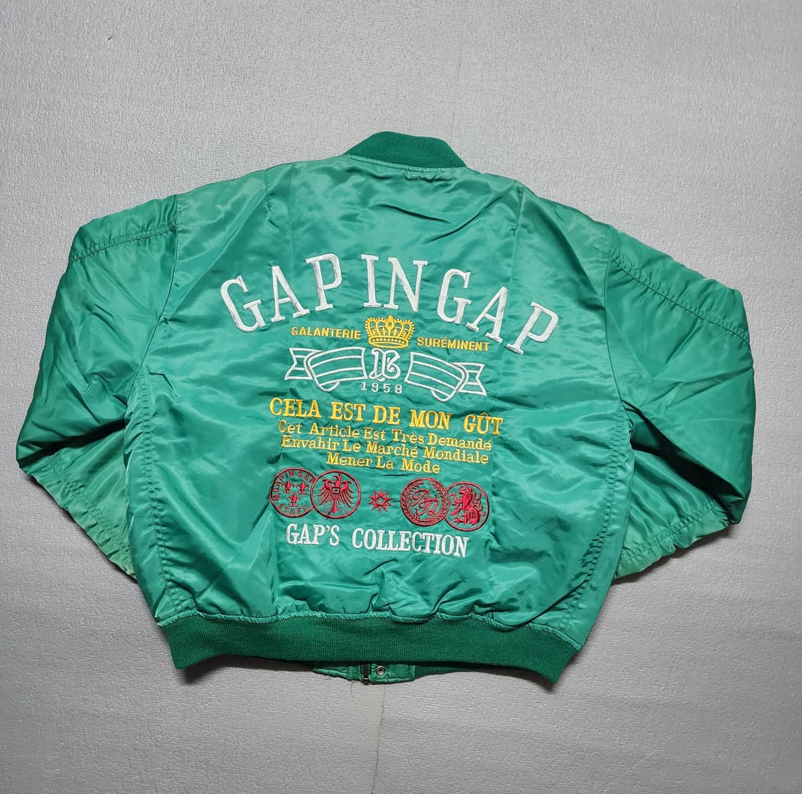 90's 갭 컬렉션 MA-1 그린 봄버 항공자켓 상품이미지4