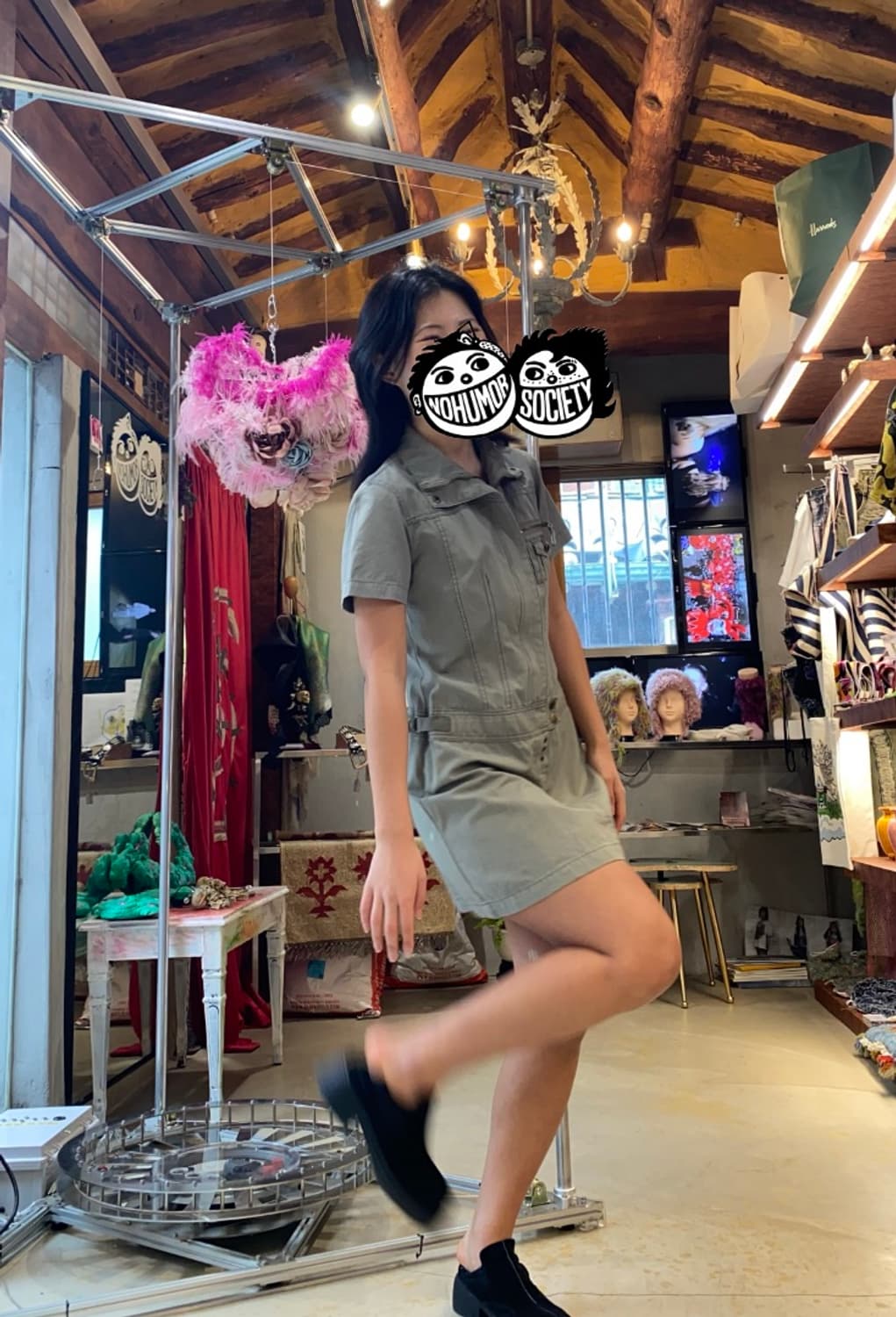 Vintage Reject 밀리터리 테크 유틸리티 미니 드레스 상품이미지3