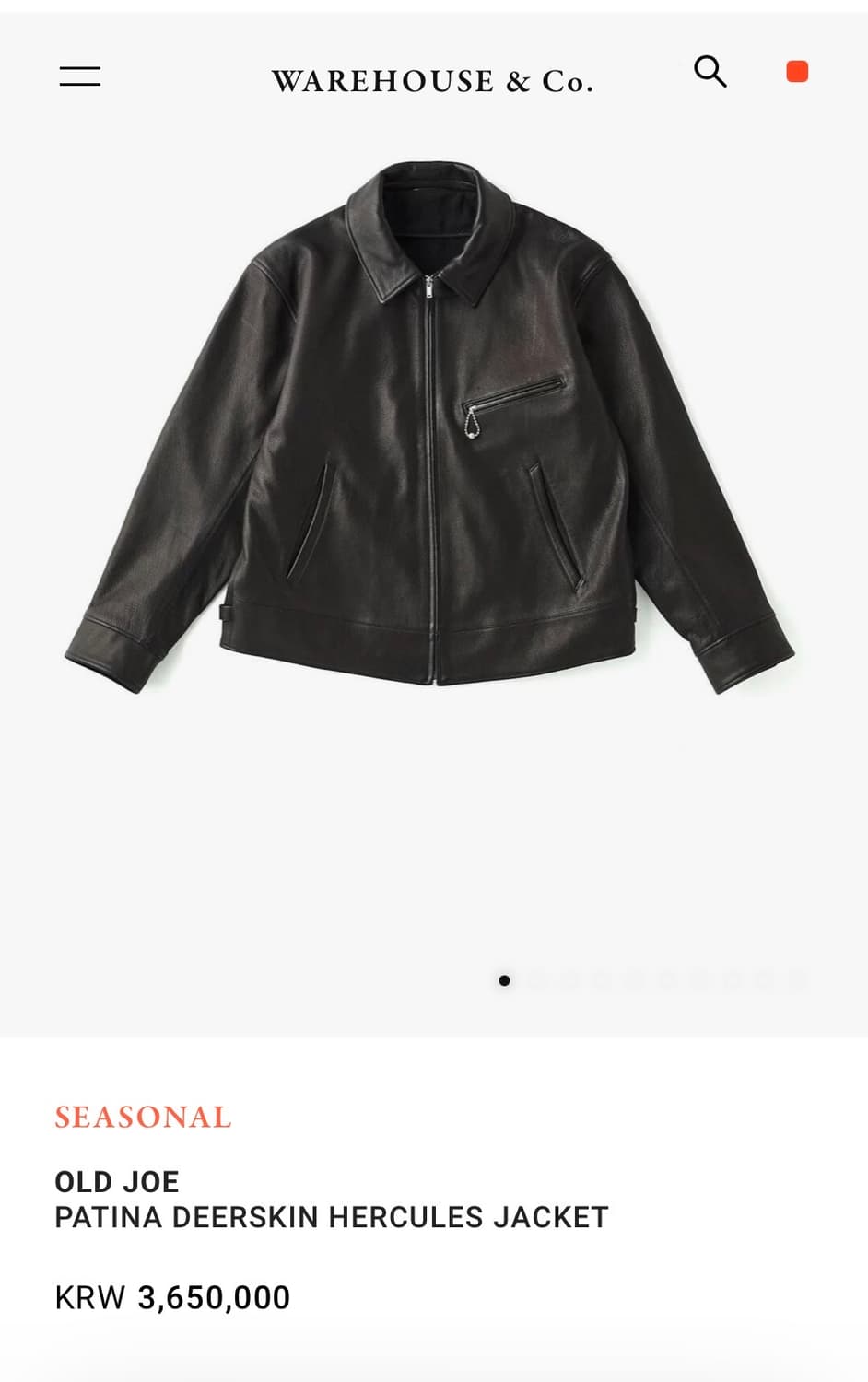 올드조 파티나 디어스킨 헤라클레스 가죽자켓 블랙 42 <판매 or 교환> 상품이미지6