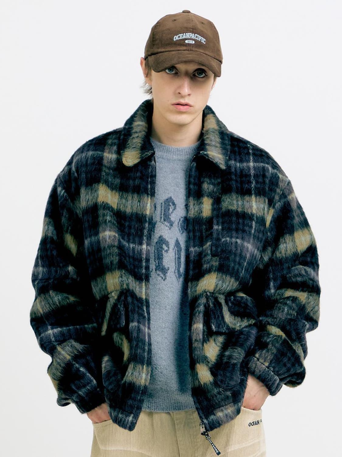 오션퍼시픽 브러쉬드 체크 재킷  상품이미지1