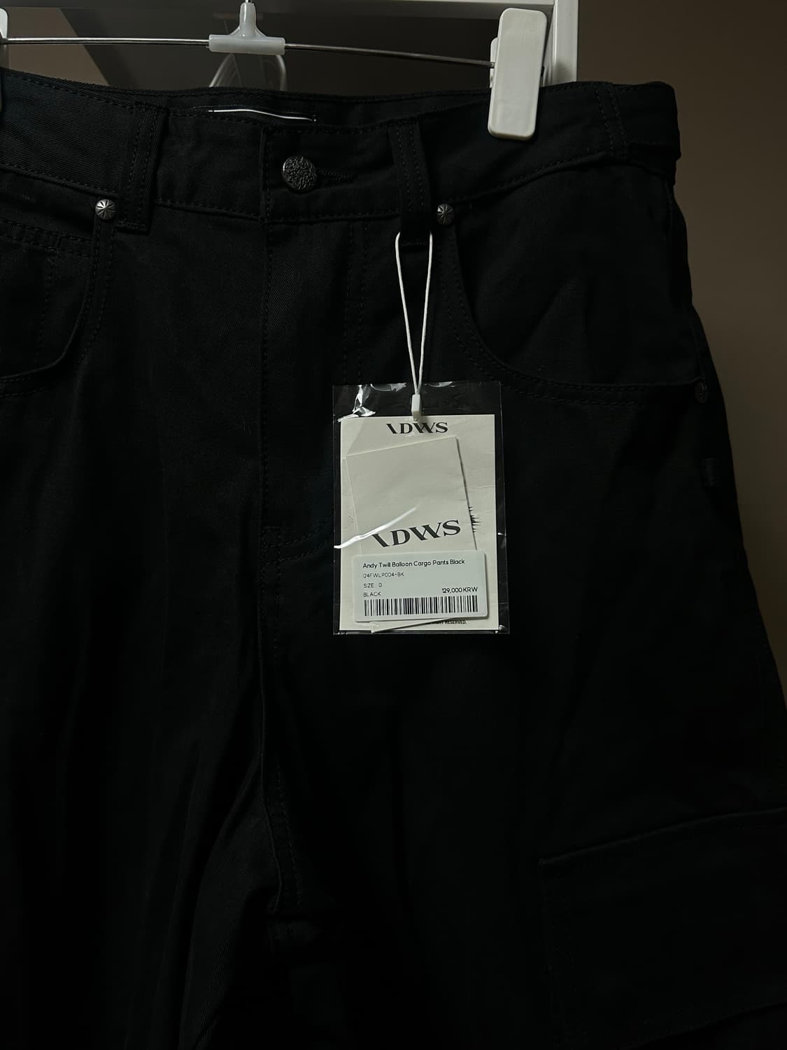 Andy Twill Balloon Cargo Pants Black 0 상품이미지4