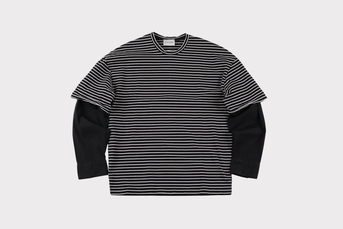 [46] 솔리드옴므 스트라이프 1/2 티셔츠 상품이미지1