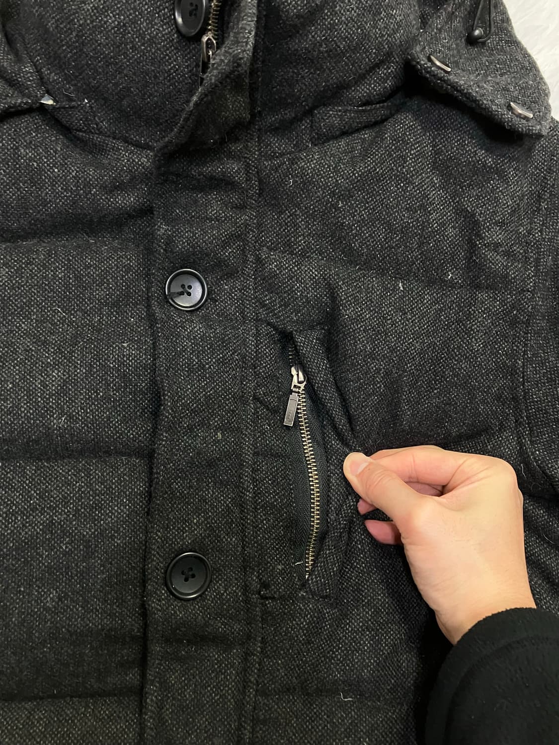 빈티지 차콜 자카드 패딩 y2k 스트릿 갸루 펑키 일본빈티지673 상품이미지5