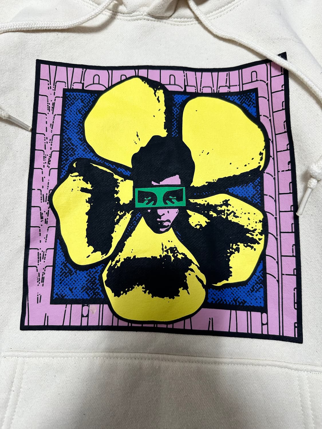 오베이 플라워 프린팅 아이보리 후드티 상품이미지3