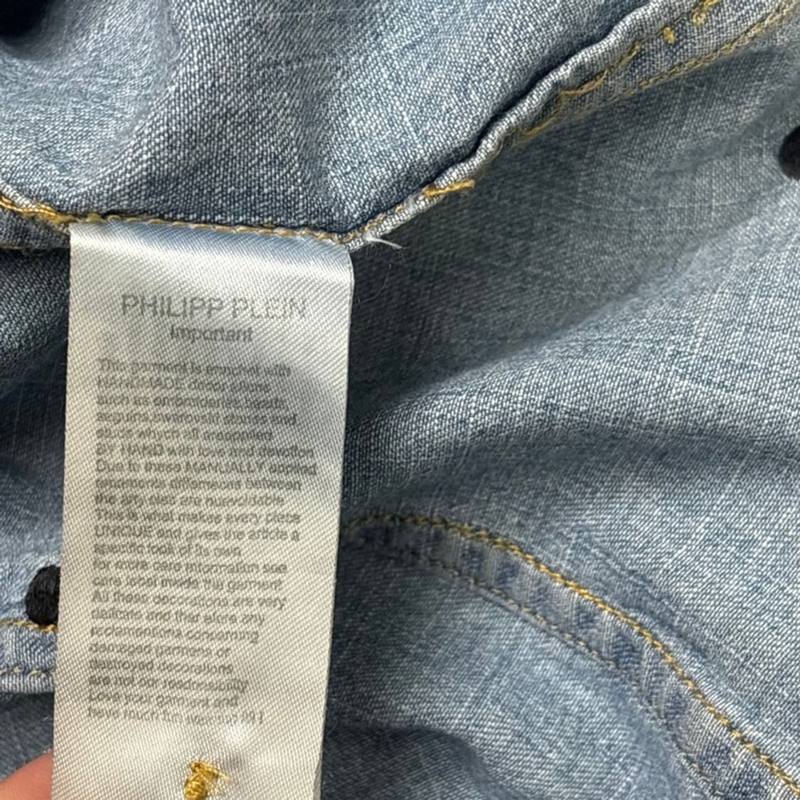 필립플레인 스컬 Embroidery 데님진 말론 셔츠 S 상품이미지7