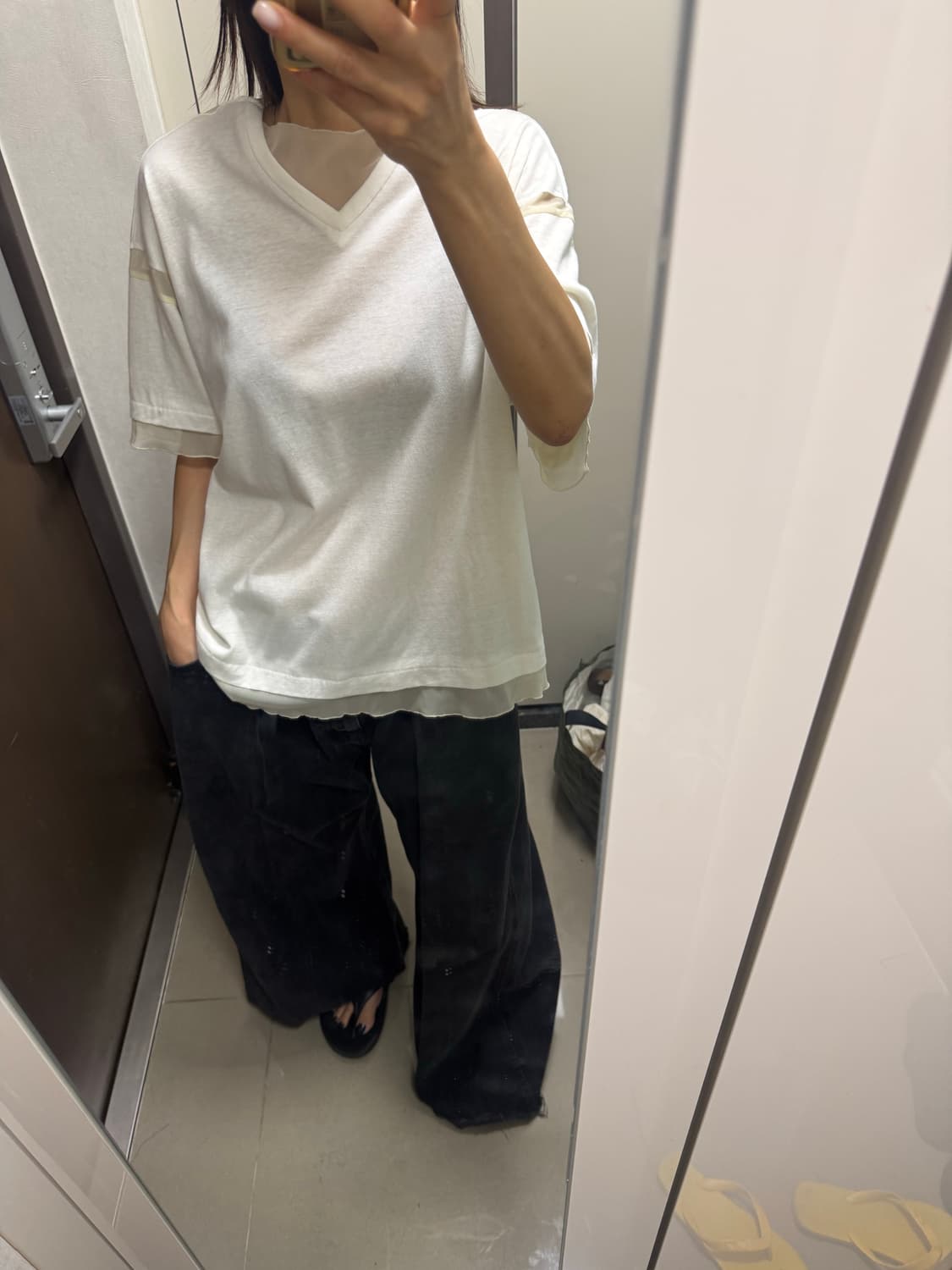 언더커버 망사 블럭 티 상품이미지7