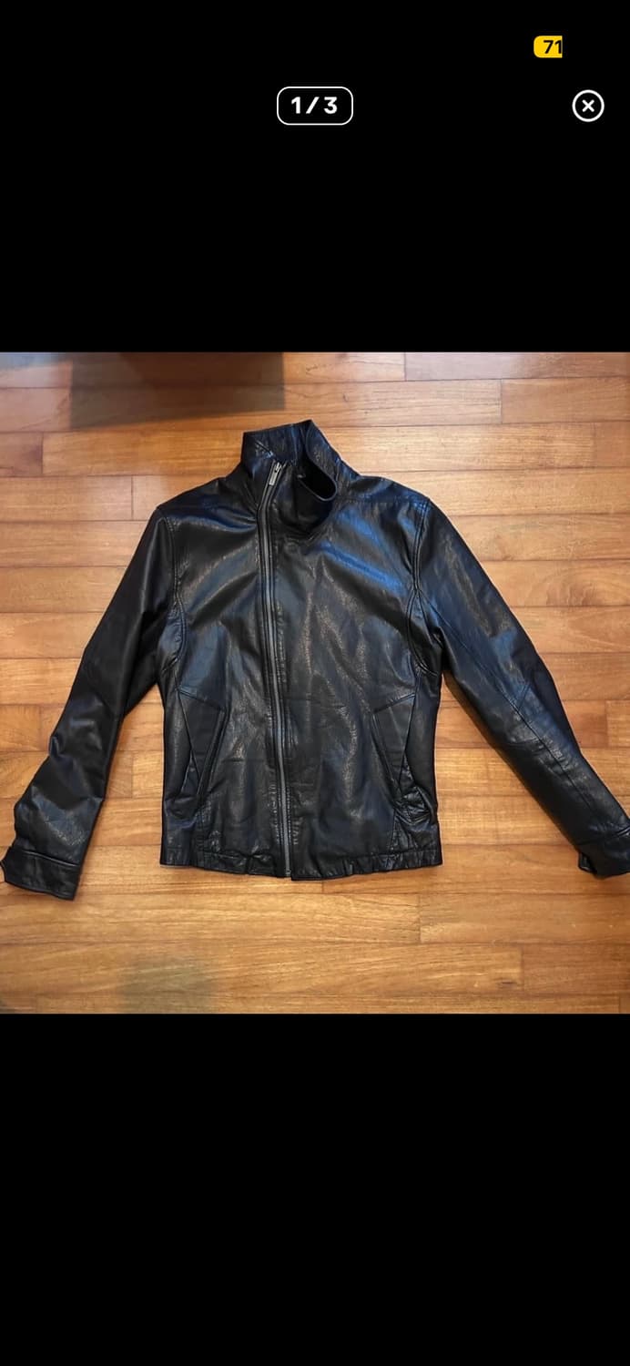 코데즈컴바인 비대칭 하이넥 레더 구매해요 상품이미지1