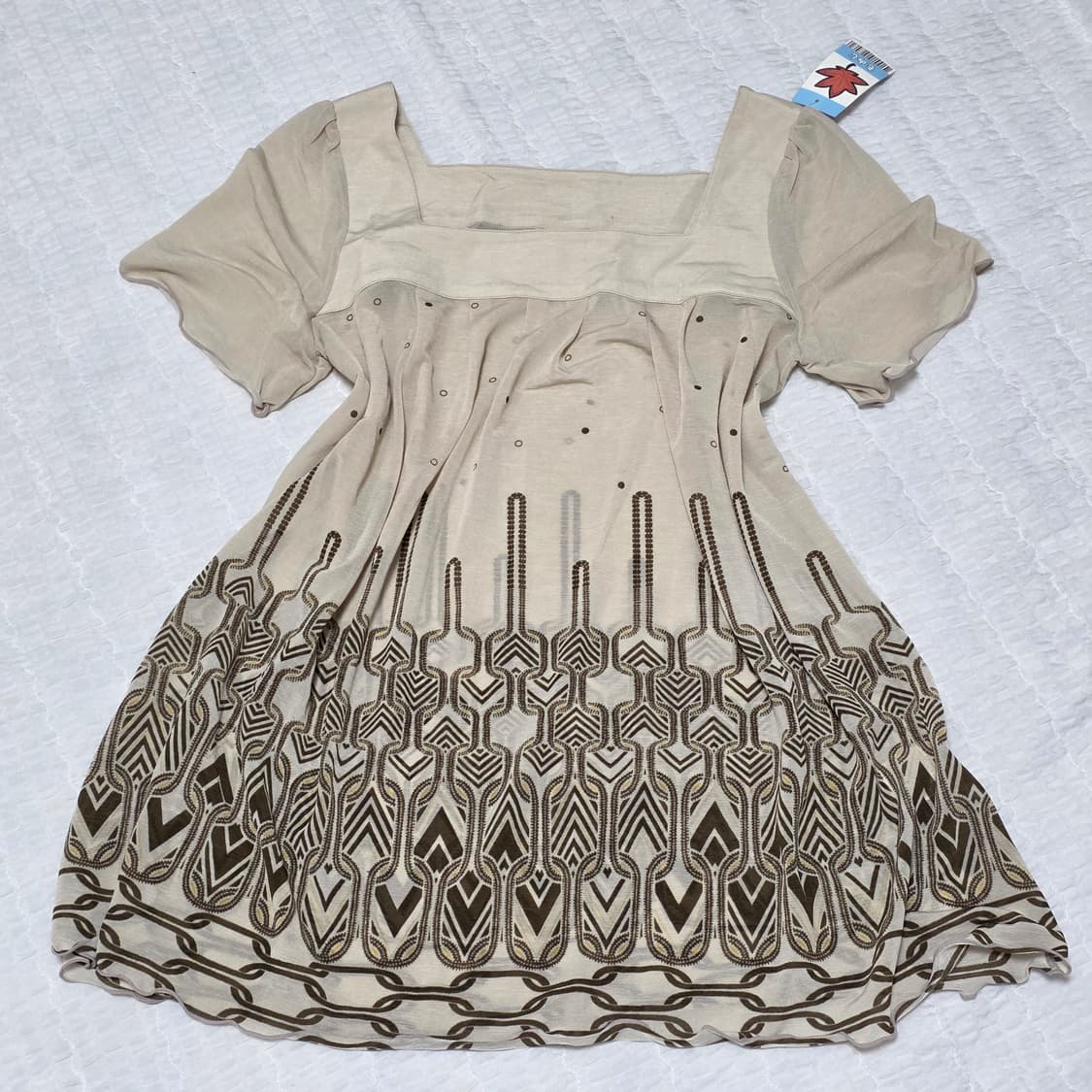 엑시즈팜)일본빈티지 라떼갸루st 아이보리 패턴 로맨틱 오리엔탈 블라우스 상품이미지3