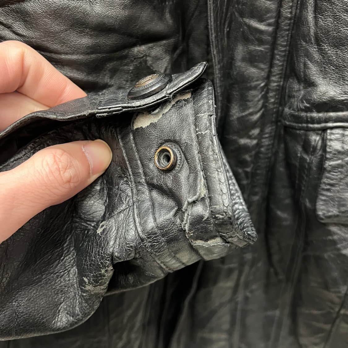 VTG 빈티지 패치 램스킨 양가죽 라이더 자켓 100 상품이미지6