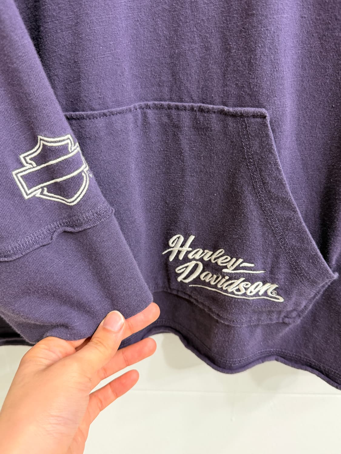 (상의 세트) 할리데이비슨 퍼플 포켓 롱슬리브 + 레이스 롱 나시 상품이미지5