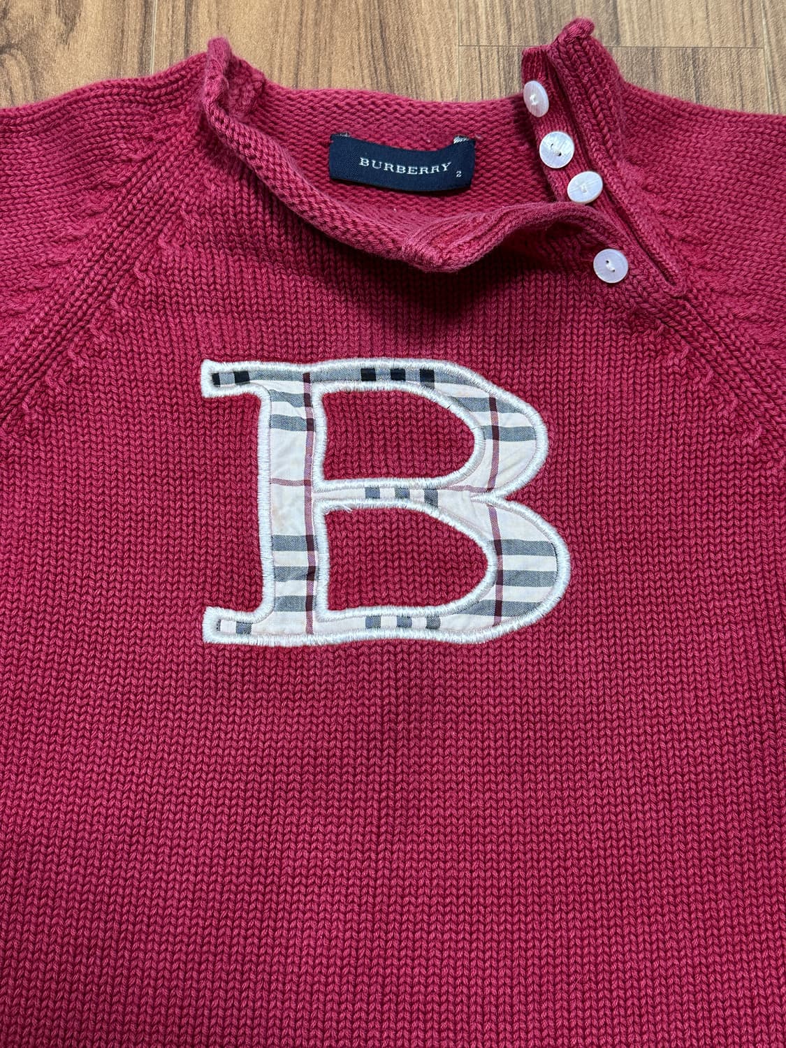 버버리 베이비 버건디색 스웨터 2 상품이미지4