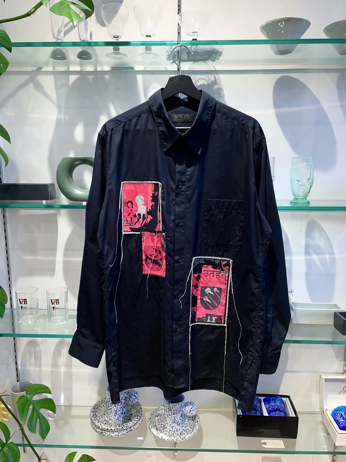 요지야마모토 S’YTE stitched patchwork shirt 상품이미지1