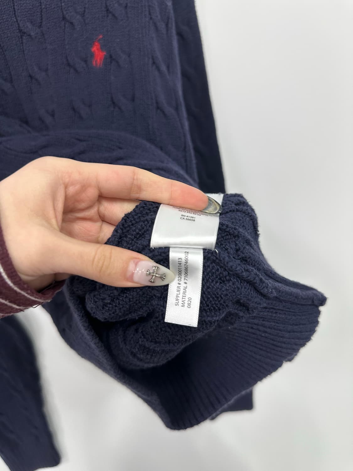 폴로 꽈배기 네이비 니트  상품이미지4