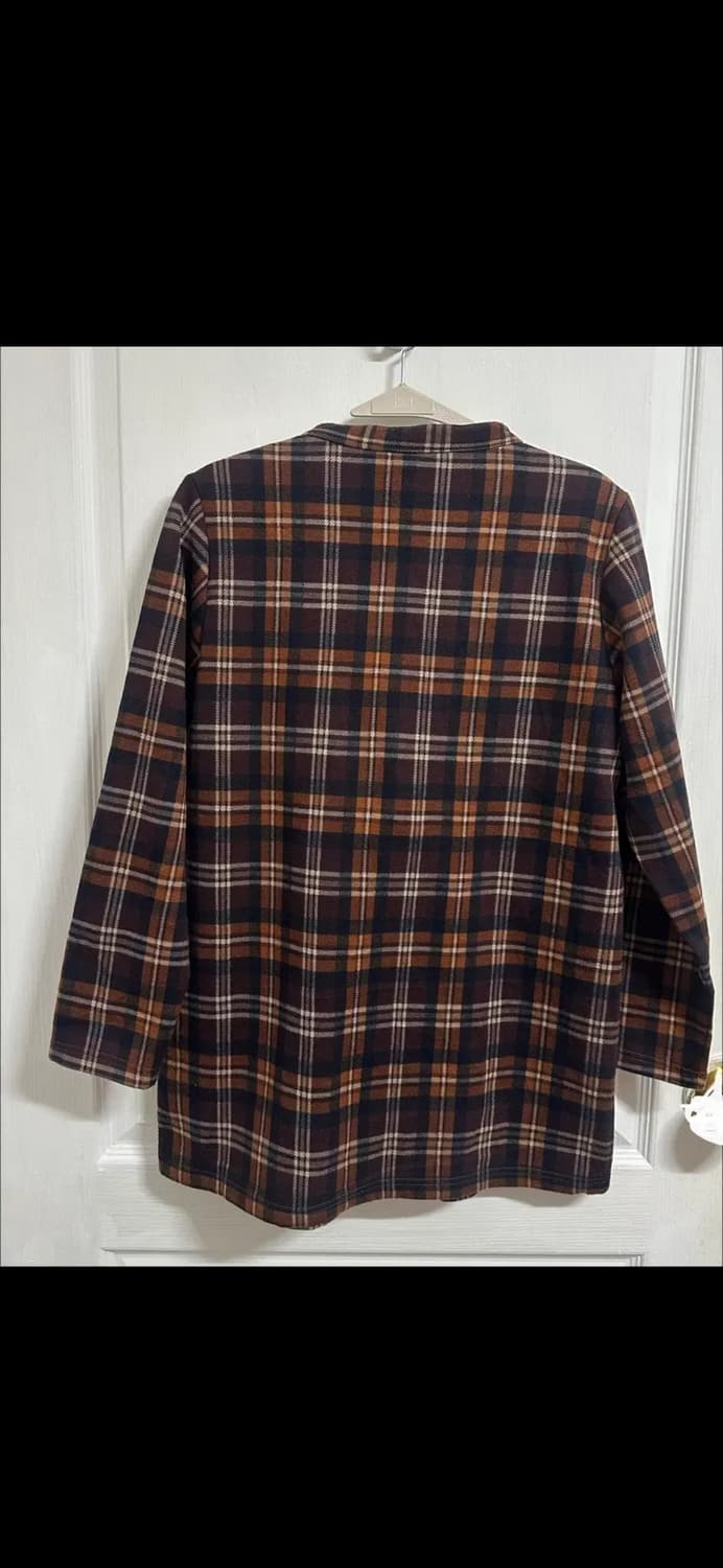 모리걸 단추포인트 체크 블라우스 상품이미지2