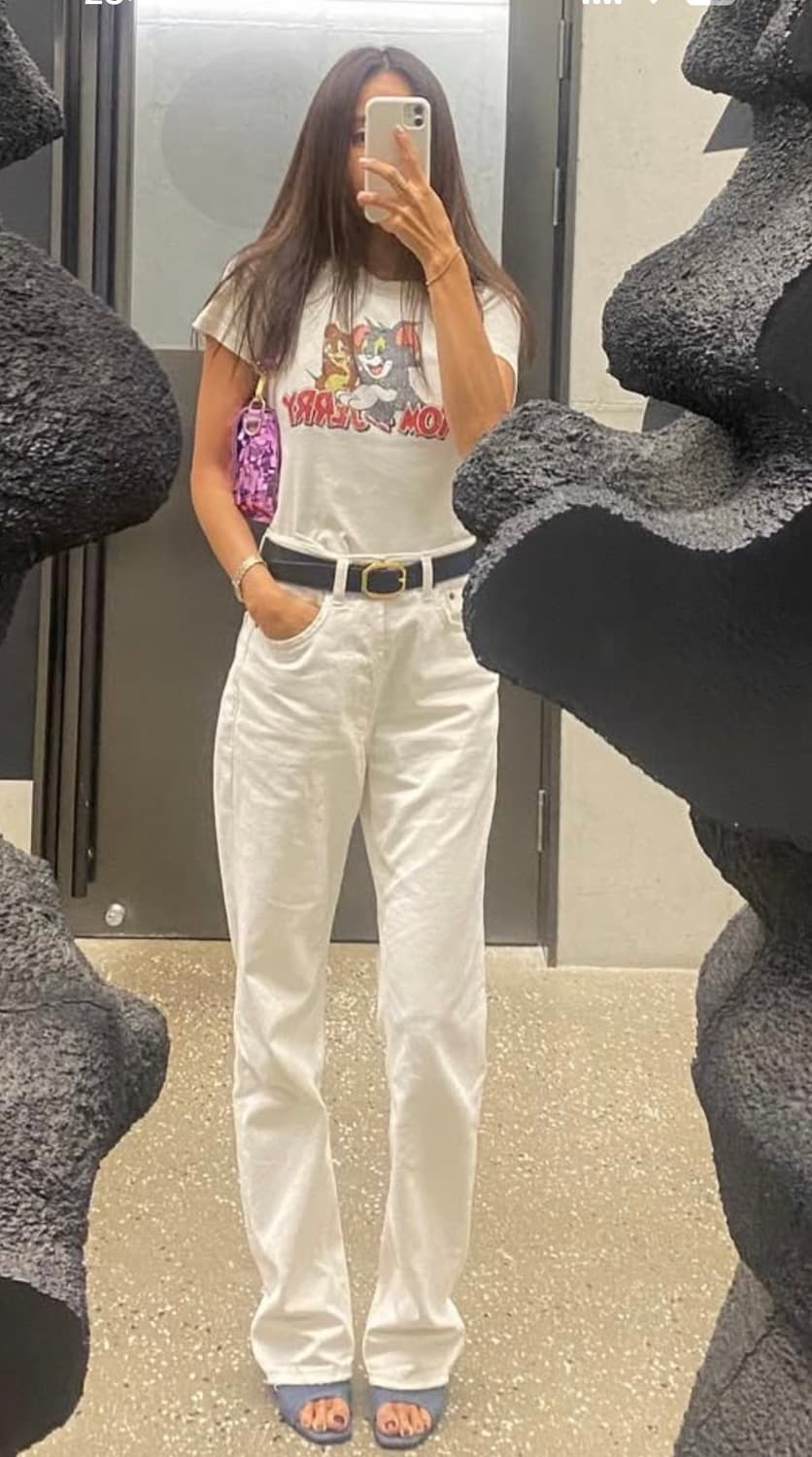 새상품) 식스앤어하프 화이트데님팬츠 M 상품이미지6