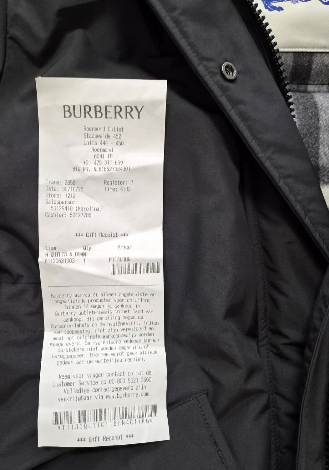 버버리 / 뉴 LEYBURN / 다운 후드 패딩 / S (새제품) 상품이미지8