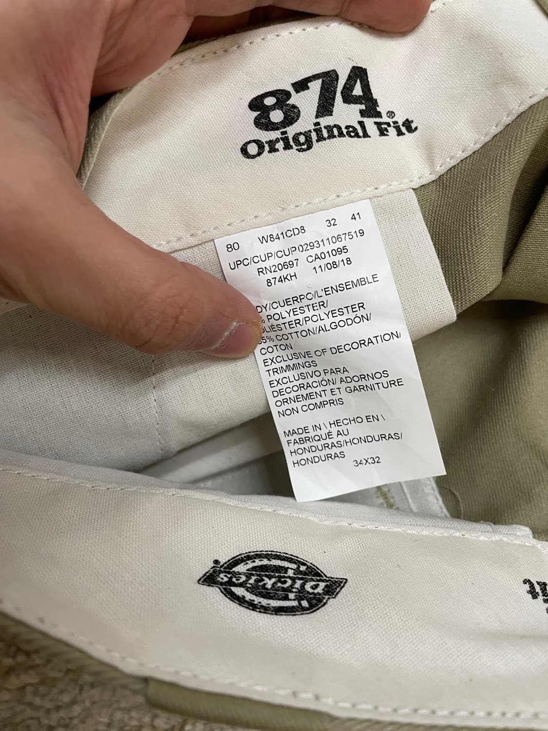 [34] 디키즈 874 카키 34x32 극미중고  상품이미지2