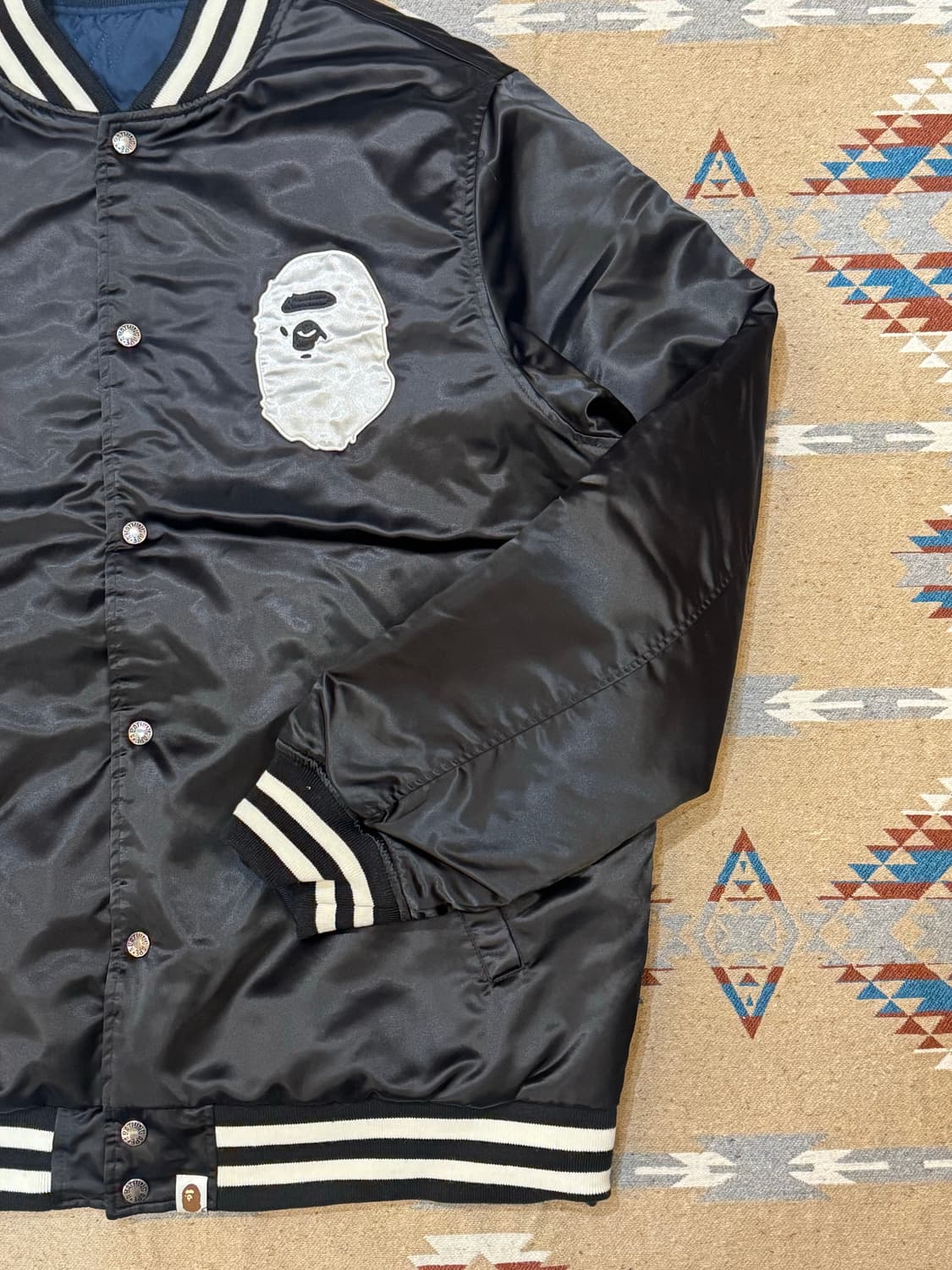 [XXXL] 베이프 리버시블 바시티 자켓 블랙 상품이미지3