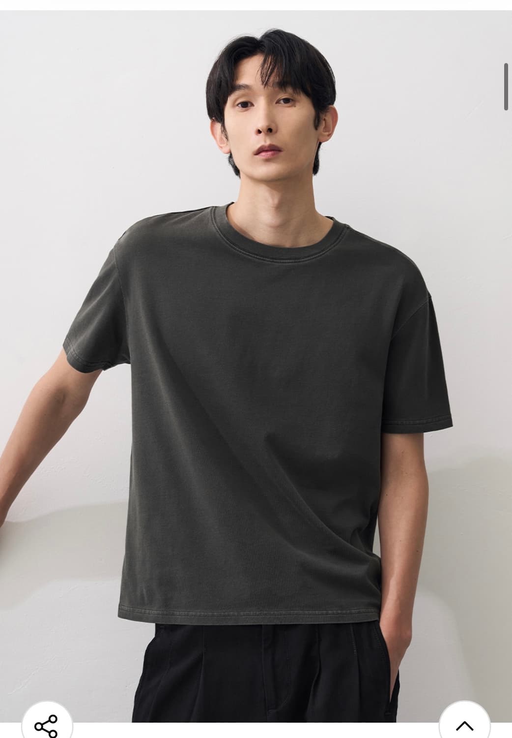 (L) 드로우핏 헤일 코튼 크롭 하프 피그먼트 티셔츠 CHARCOAL반팔 상품이미지7